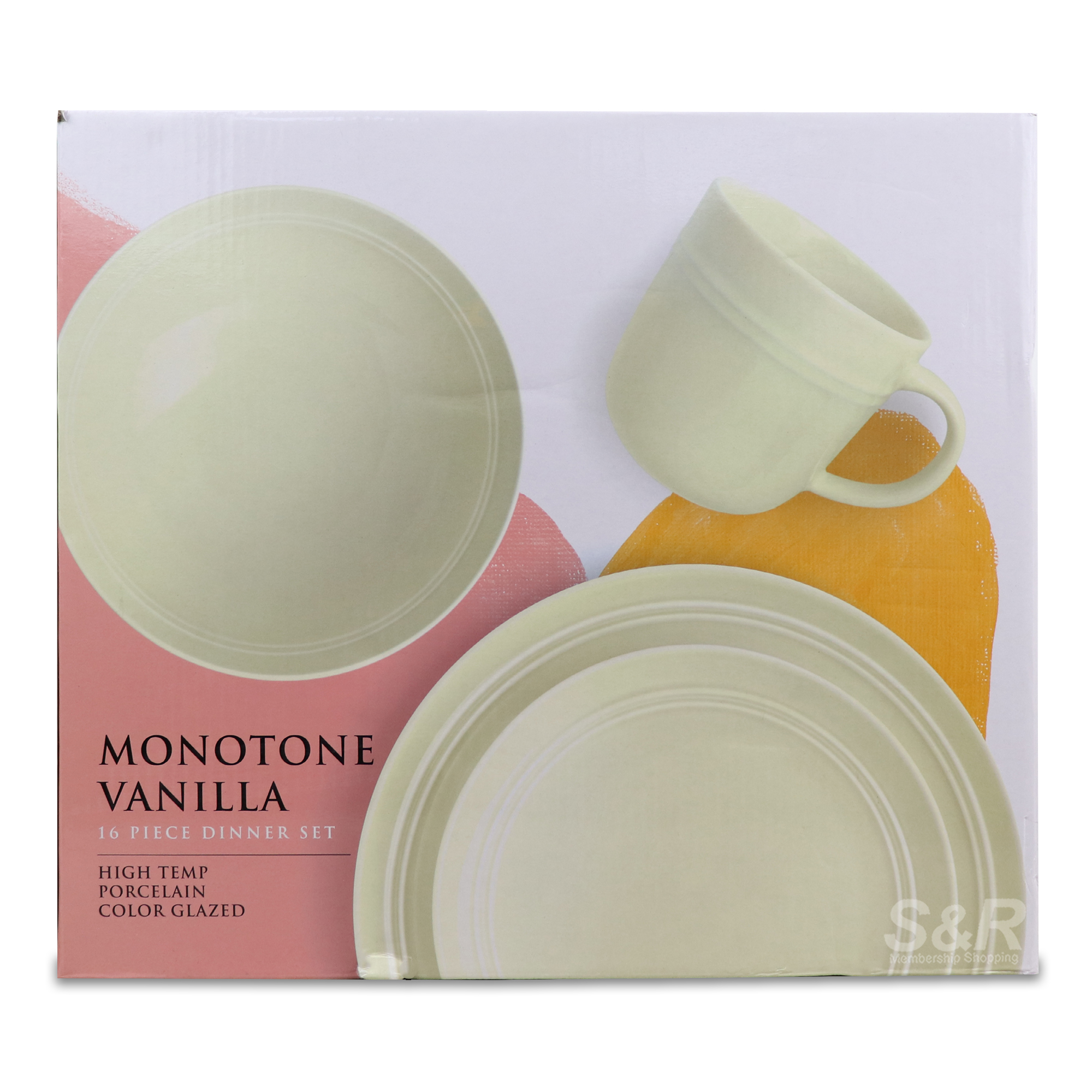 Top Choice Living Monotone Vanilla 16pc Dinner Set